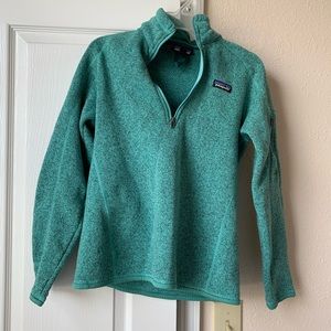 Women’s Patagonia Better Sweater 1/4 Zip. Size Medium. Turquoise color.
